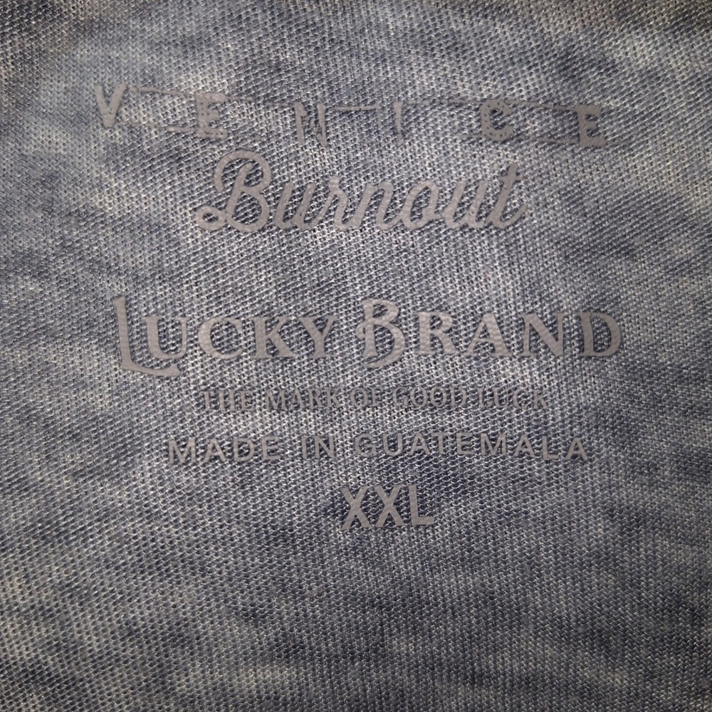 Y2K‎ Grunge Lucky Brand Cotton Blend Venice Burnout Henley Shirt XXL Men's Notch - Picture 3 of 13